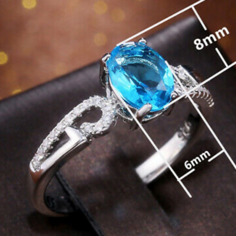 New 925 Sterling silver diamond stone ring - Picture 6 of 9